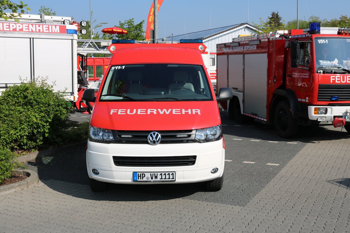 Feuerwehr Heppenheim Mitte VW T5 ELW (Florian Heppenheim 1/11) am 01.05.19 beim Tag der offenen Tür
