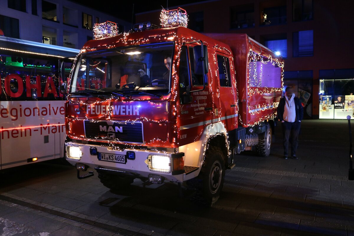 Feuerwehr Kelkheim MAN GW-L am 19.12.22 bei der Fire Truck Tour 2022
