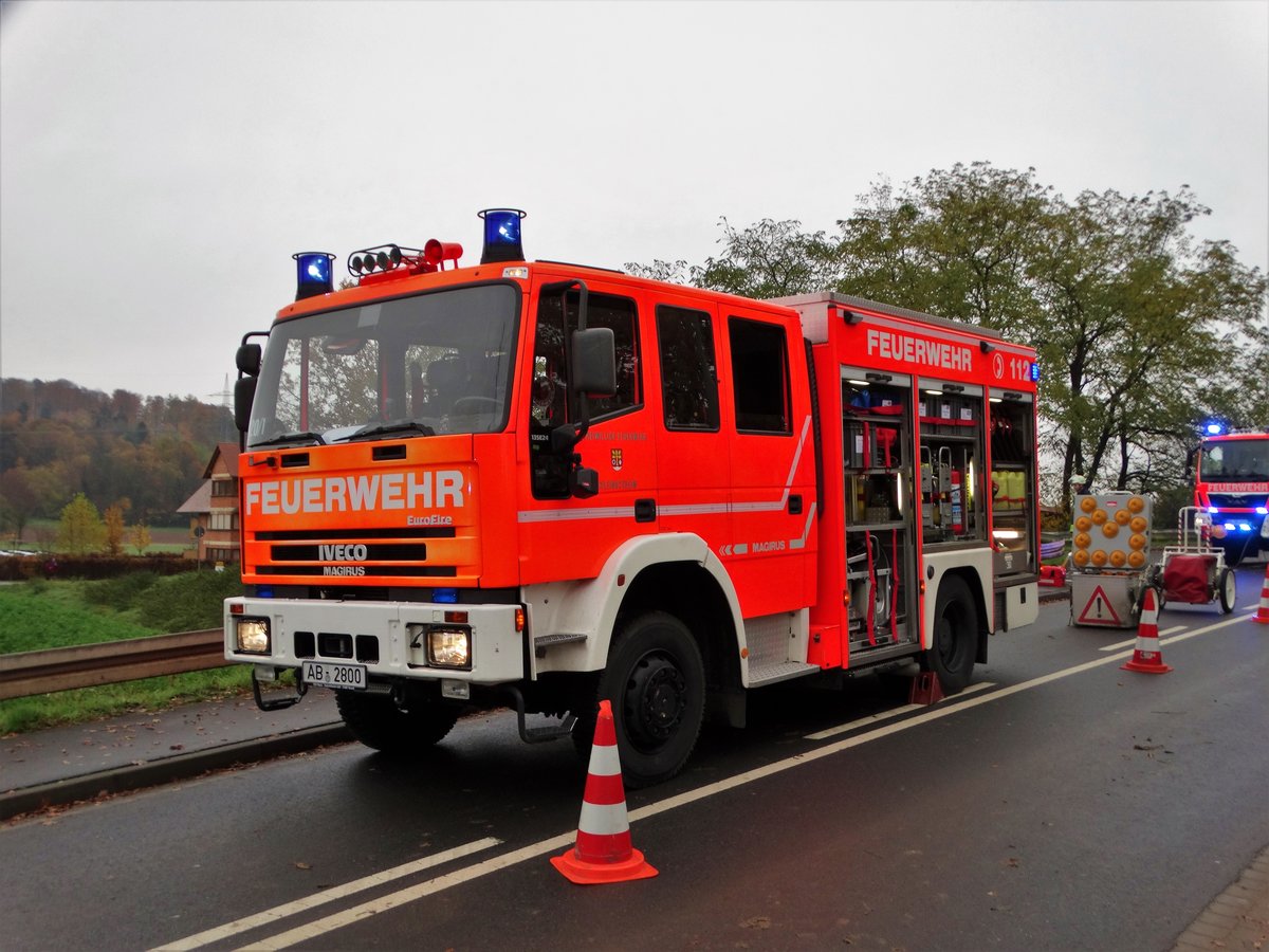 Feuerwehr Kleinostheim IVECO/Magirus TLF 16/25 (Florian Kleinostheim 20/1) am 12.11.17 bei der Jahresabschlussübung 2017