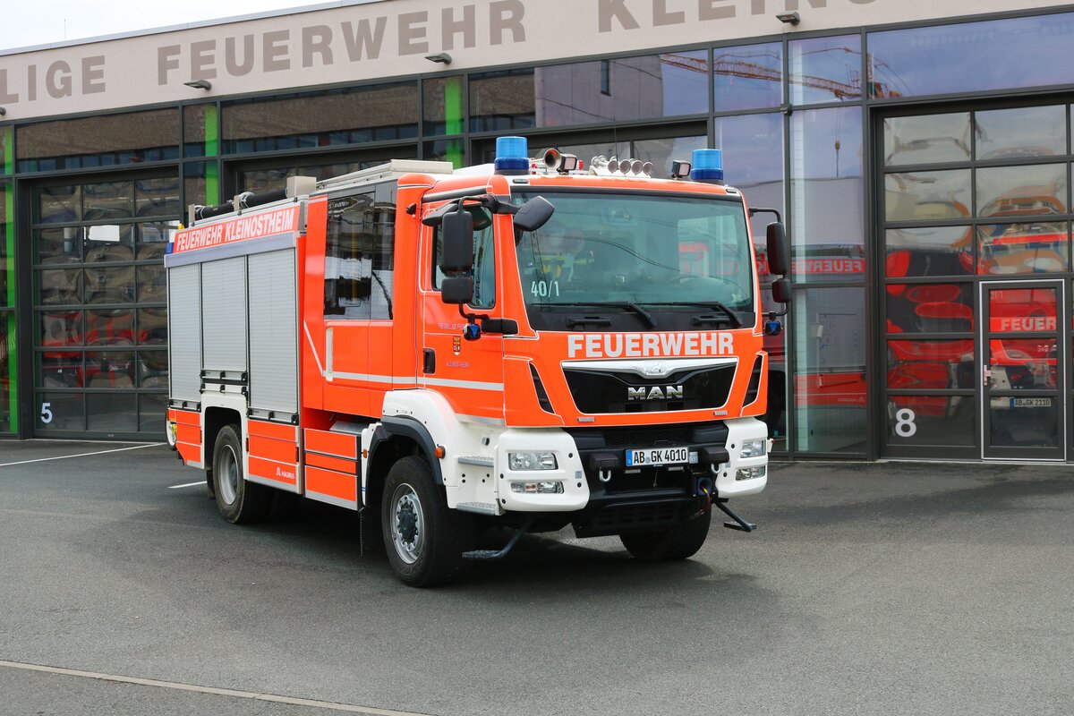 Feuerwehr Kleinostheim MAN TGM HLF20-1 (Florian Kleinostheim 40/1) am 02.04.22 bei einen Fototermin