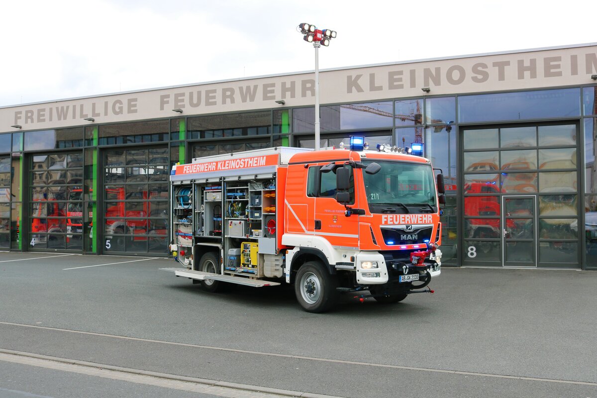 Feuerwehr Kleinostheim MAN TGM TLF3000 (Florian Kleinostheim 21/1) am 02.04.22 bei einen Fototermin