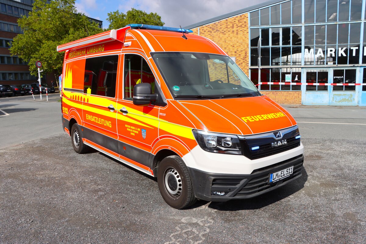 Feuerwehr Limburg an der Lahn MAN TGE 3.180 Esser Fahrzeugbau ELW (Florian Limburg 1-11) am 23.08.26 beim Tag der offenen T�r
