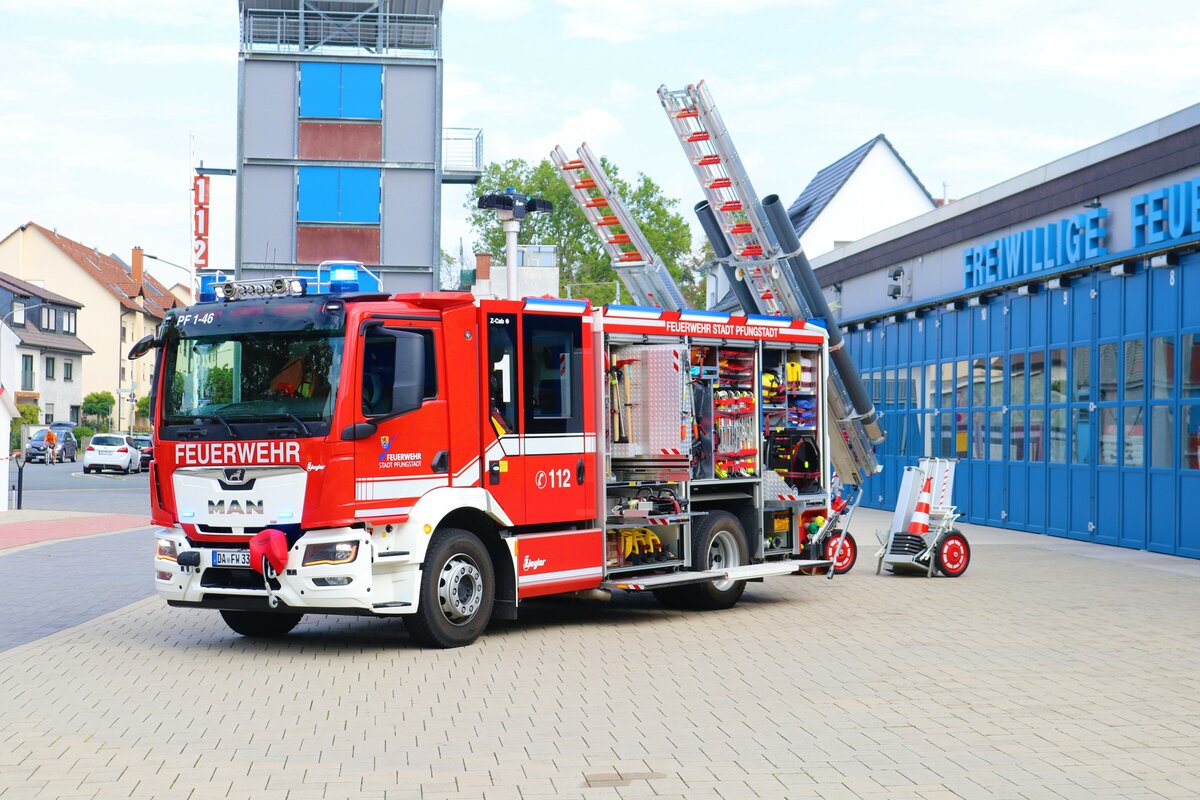 Feuerwehr Pfungstadt MAN TGM HLF20-1 (Florian Pfungstadt 1-46-1) am 12.08.23 bei einen Fototermin. Danke für das tolle Shooting