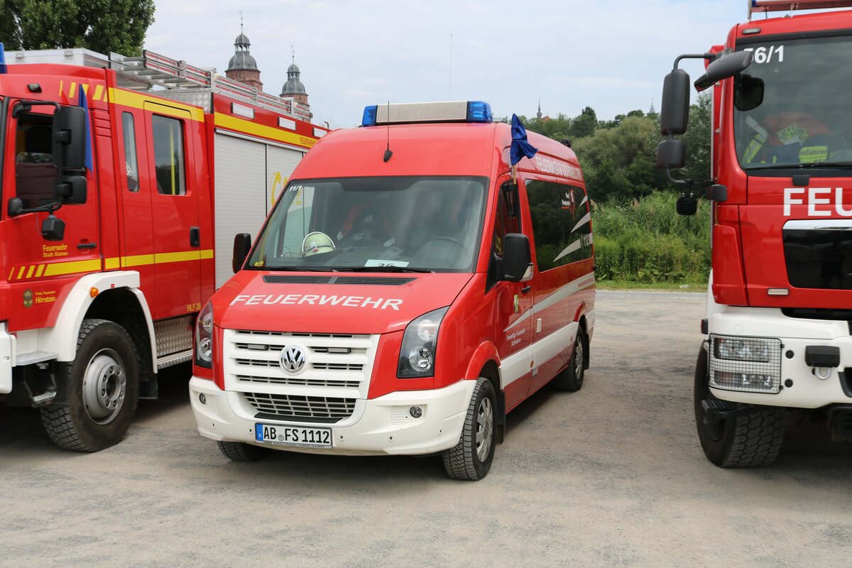 Feuerwehr Schimborn VW Crafter ELW am 24.07.21 auf dem Festplatz nach der Ankunft des Hilfeleistungskontingent Hochwasser/Pumpen Aschaffenburg aus dem Katastrophengebiet in Rheinland Pfalz