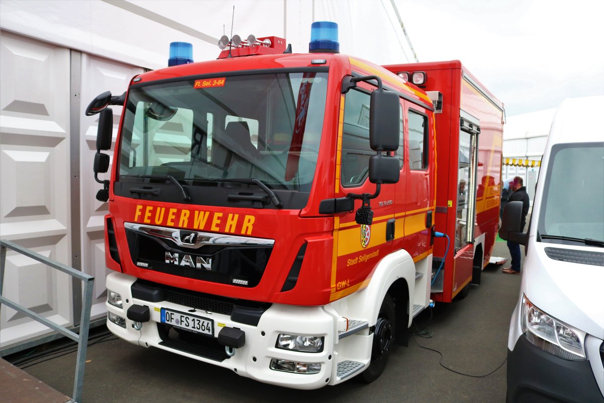 Feuerwehr Seligenstadt MAN TGM GW-L am 18.05.18 auf der RettMobil in Fulda