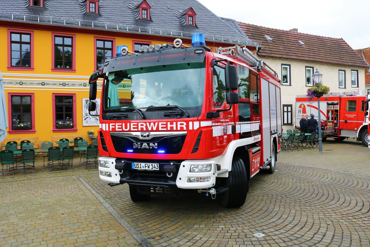 Feuerwehr Usingen im Taunus MAN TGM HLF10 am 28.08.21 bei der Fahrzeugvorstellung