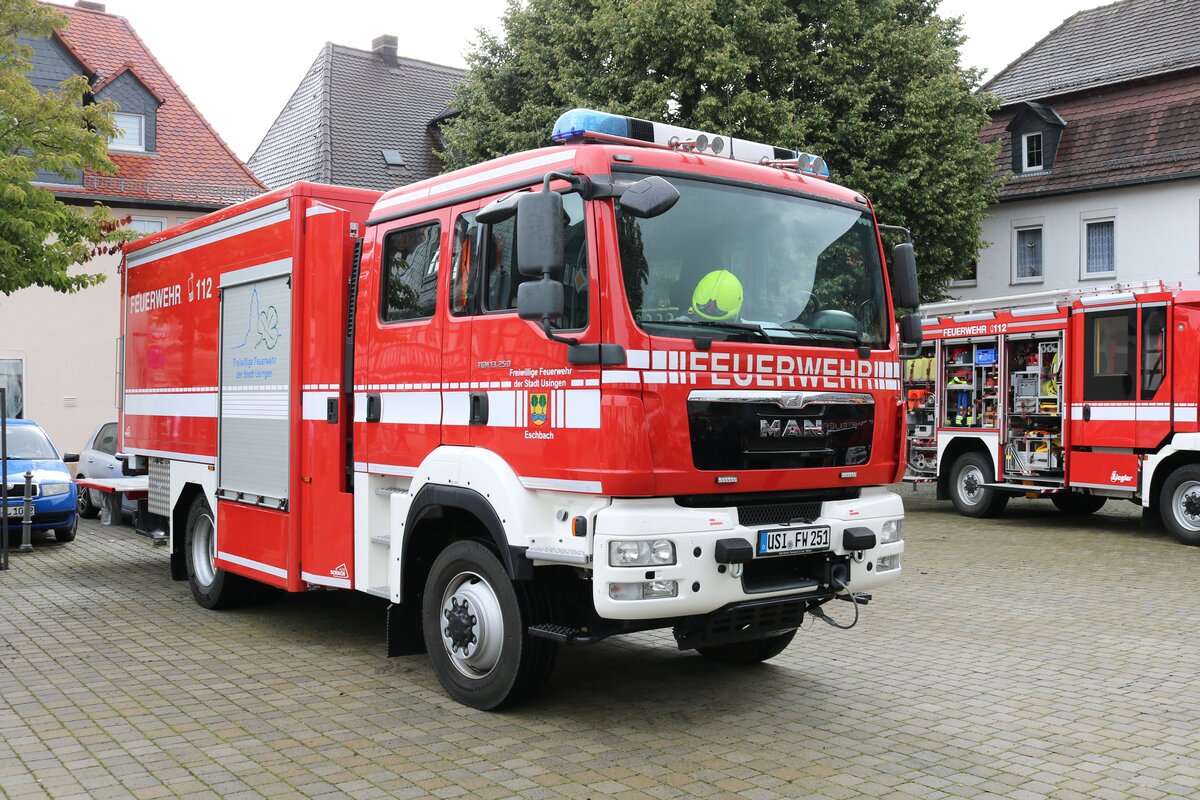 Feuerwehr Usingen im Taunus MAN TGM GW-L am 28.08.21 bei der Fahrzeugvorstellung
