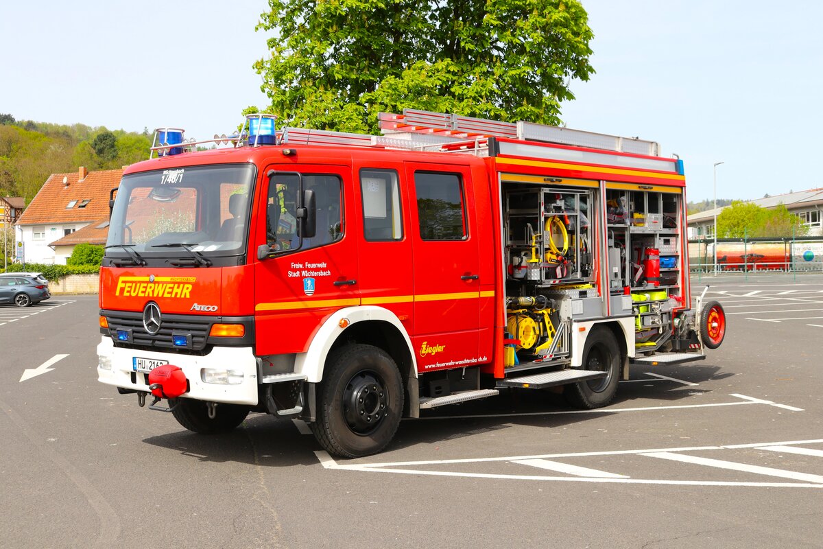 Feuerwehr Wächtersbach Mercedes Benz Atego HLF20/16 (Florian Wächtersbach 1/46/1) am 14.04.24 bei einen Fototermin. Danke für das tolle Shooting