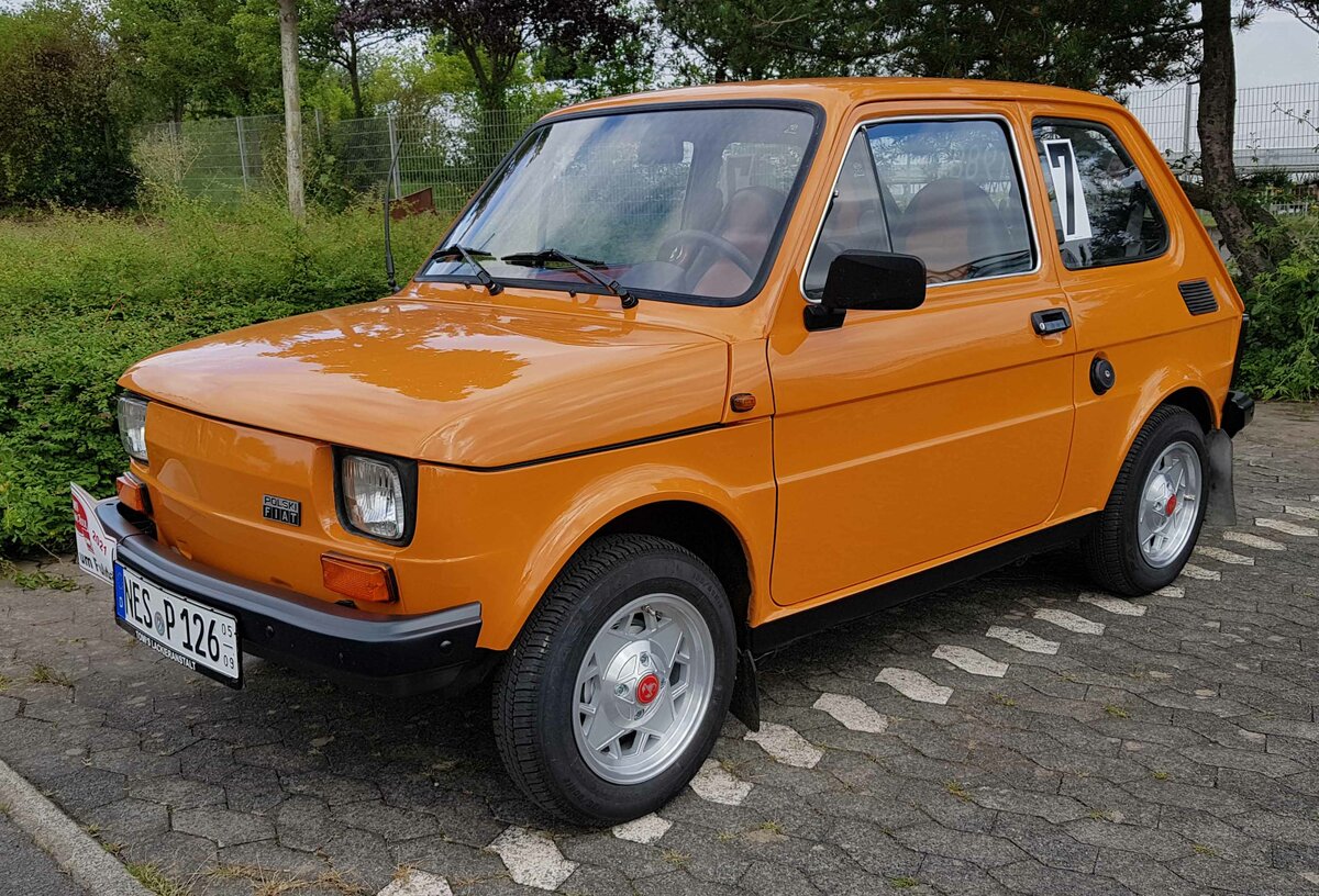 =Fiat 126 steht bereit zur Teilnahme an der DMV-Classic Tour  Rund um Fulda  im August 2021