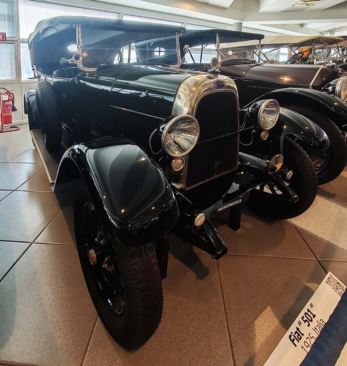 =Fiat 501, Bj. 1925, 4 Zyl., 1460 ccm, 23 PS, gesehen im Museo Nicolis in Verona, 09-2025. 
