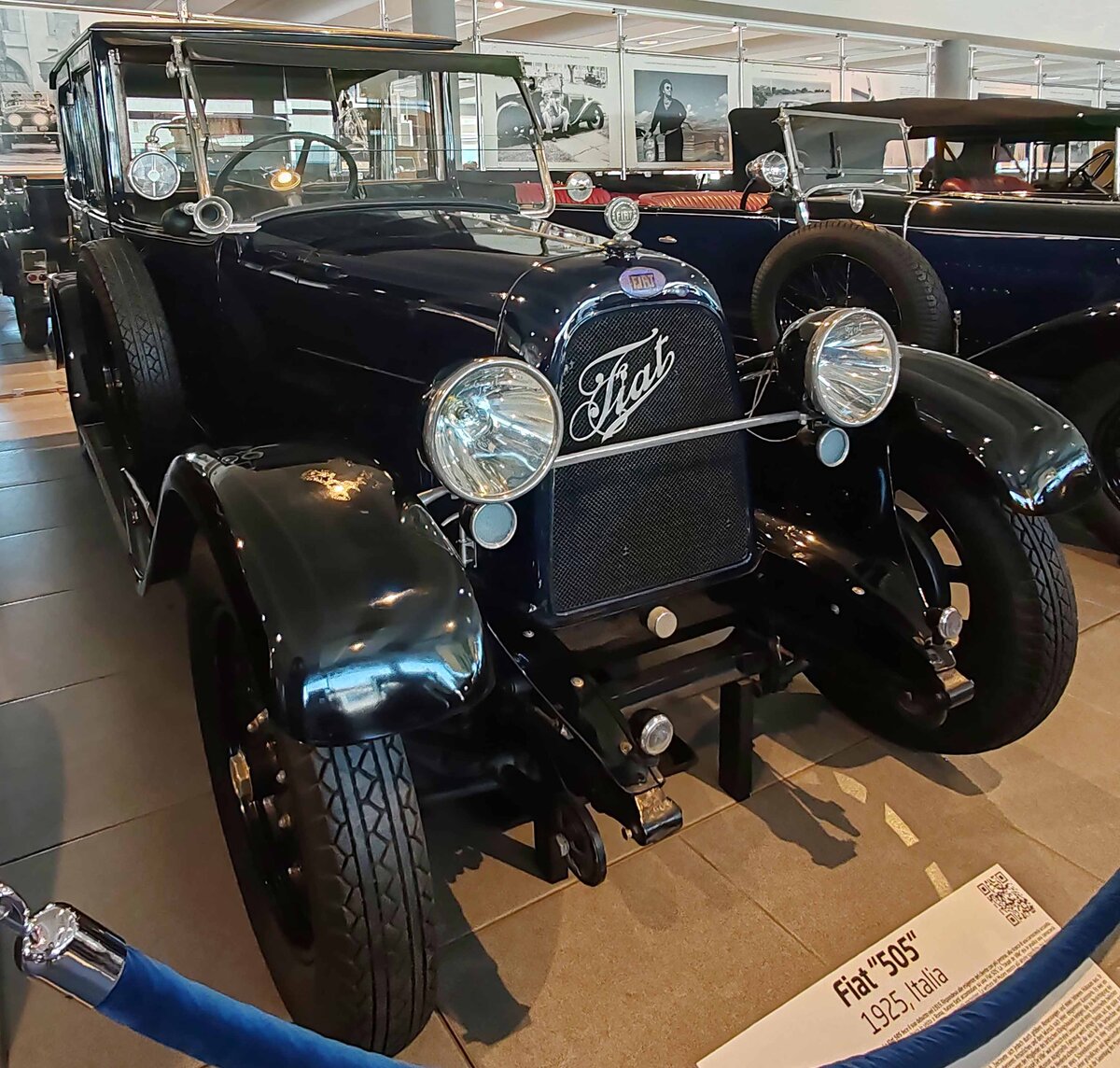 =Fiat 505 Coupe de Ville, Bj. 1925, 4 Zyl,. 2296 ccm, 33 PS, Bauzeit 1919 - 1925, gesehen im Museo Nicolis in Verona, 09-2025
