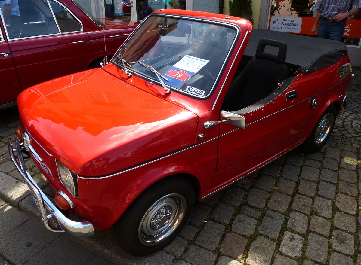 Fiat pop, Baujahr 1982, 2-Zyl.Motor mit 650ccm und 23PS, Waldkircher Sonntag, Juli 2014