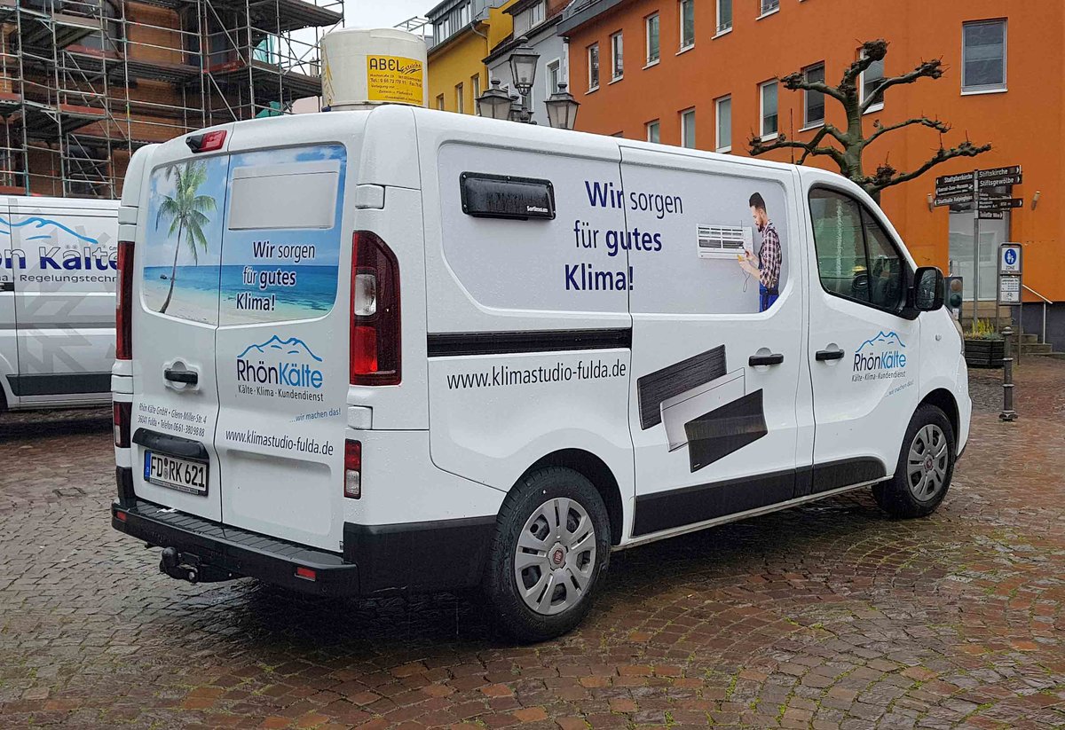 =Fiat Talento von RHÖN KÄLTE steht im Februar 2021 auf einer Baustelle in Hünfeld 
