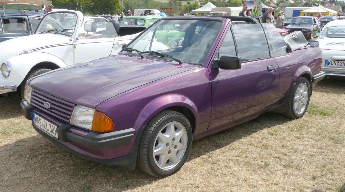 =Ford Escort Cabrio, ausgestellt beim Oldtimertreffen in Ostheim, 07-2019