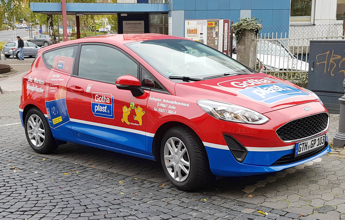 =Ford Fiesta von GOTHA-PLAST steht im Oktober 2019 in Hünfeld