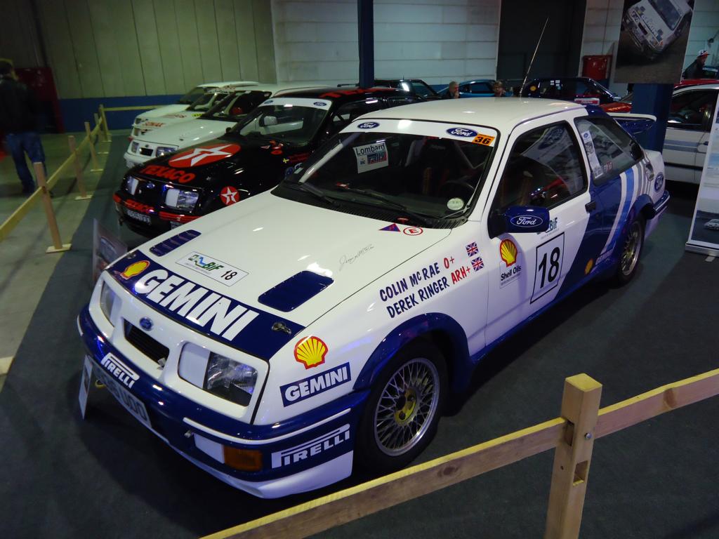 Ford Sierra RS Cosworth (Colin McRae / Derek Ringer) auf der International Motor Show in Luxembourg am 13.12.2014