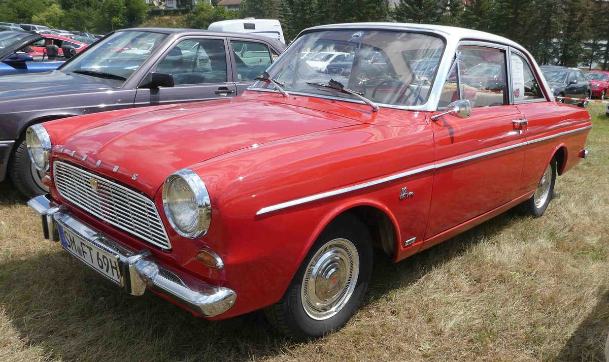 =Ford Taunus 12 M Coupe, Bj. 1965, 1500 ccm, 65 PS, ausgestellt beim Oldtimertreffen in Ostheim, 07-2019