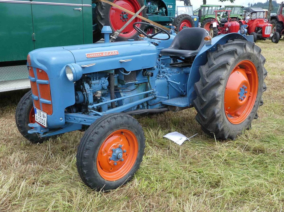 =Fordson Dexta, ausgestellt bei der Oldtimeraustellung vom Landmännerverein Bermuthshain im Juni 2019