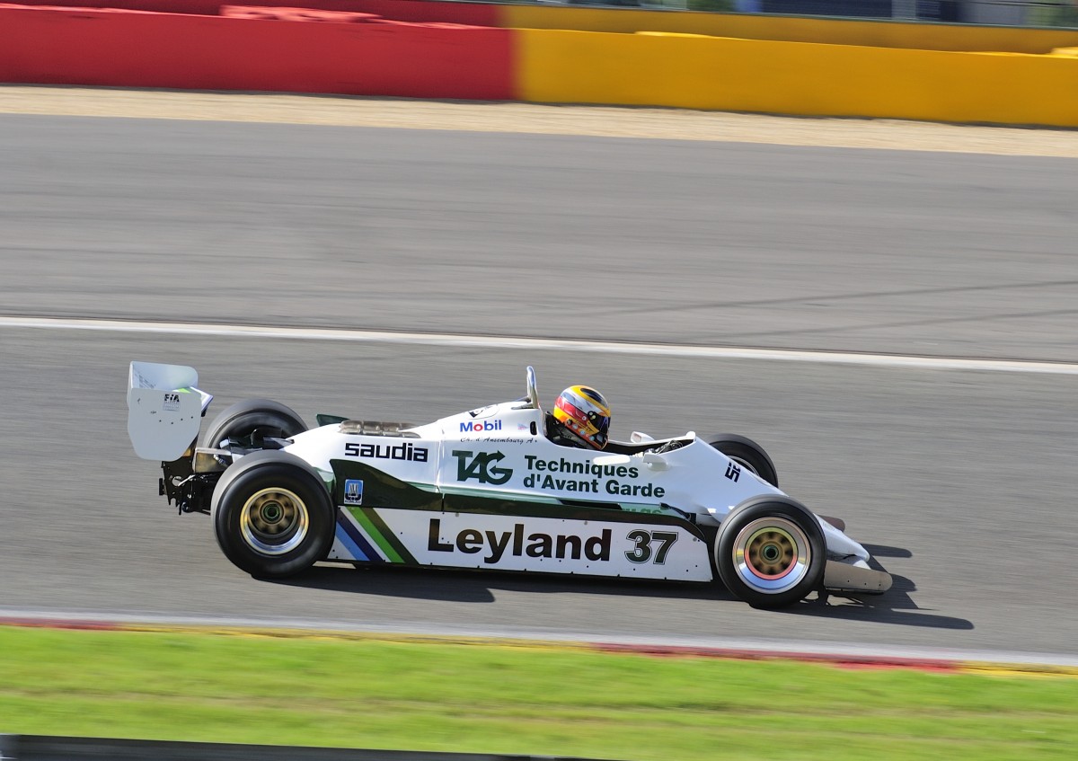 Formel 1, WILLIAMS FW07/C 1981, Motor: Ford Cosworth DFV 3.0 V8,  am 20.Sep.2014 beim Historic Formula One Championship in Spa Francorchamps.Fahrer:D'ANSEMBOURG Christophe (BE)