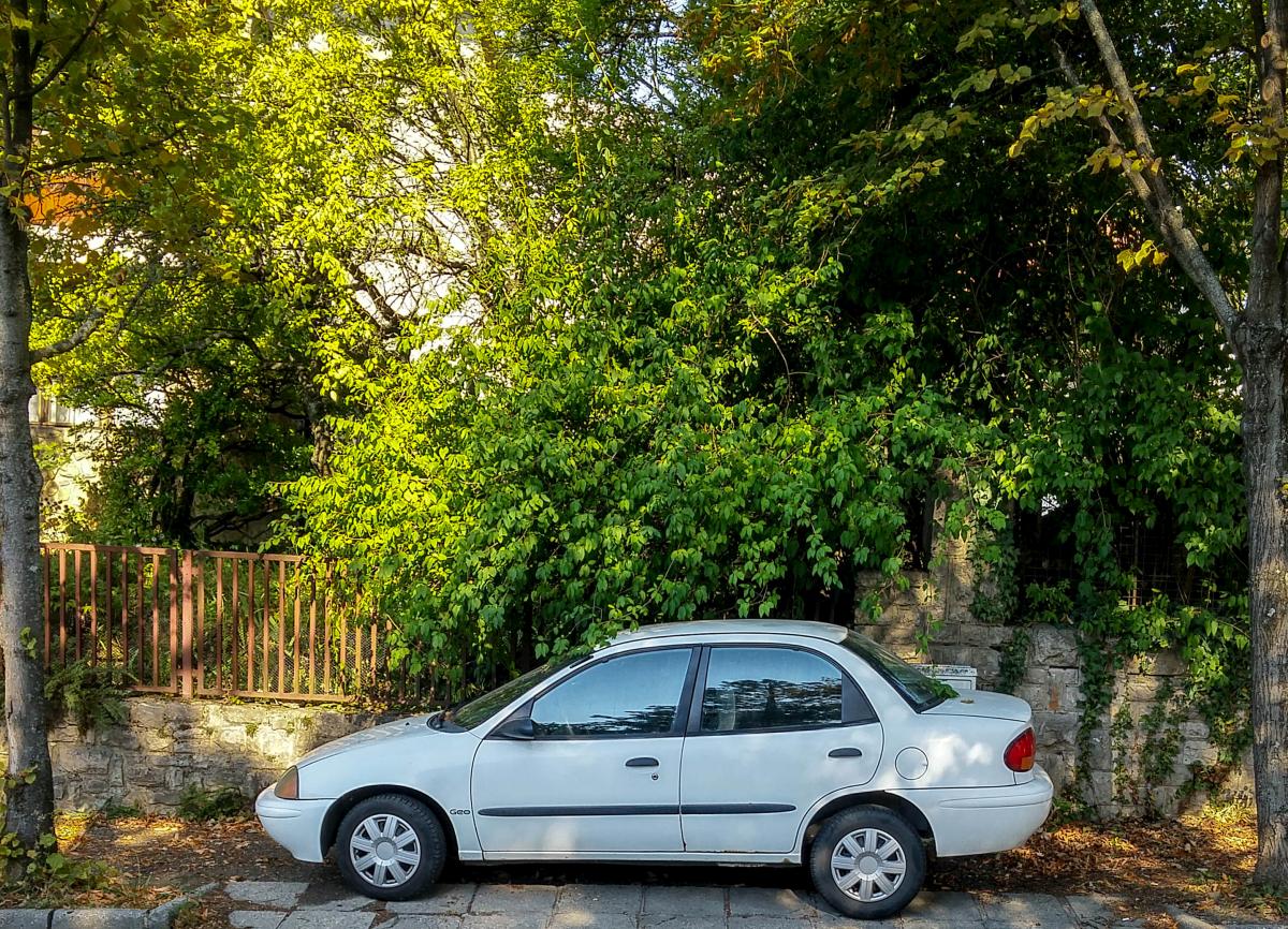 Geo Metro, so wurde die (leicht veränderte Variante des) Suzuki Swift in den vereinigten Staaten vermarktet. Aufnahmedatum: 18.08.2017