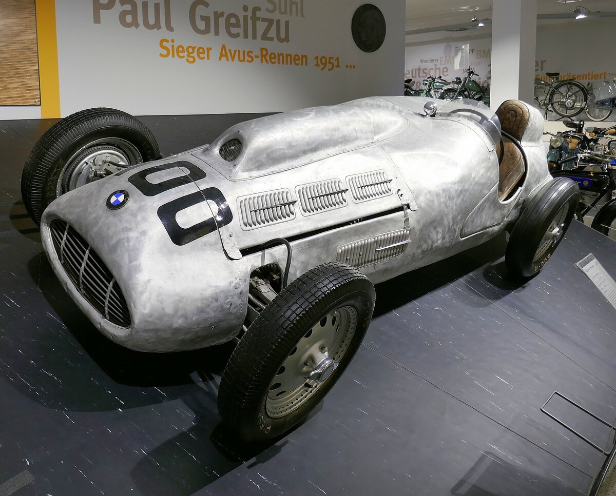 Greifzu BMW Formel 2, Rennsportwagen auf BMW 328 Basis von 1951, Fahrzeugmuseum Suhl, April 2025