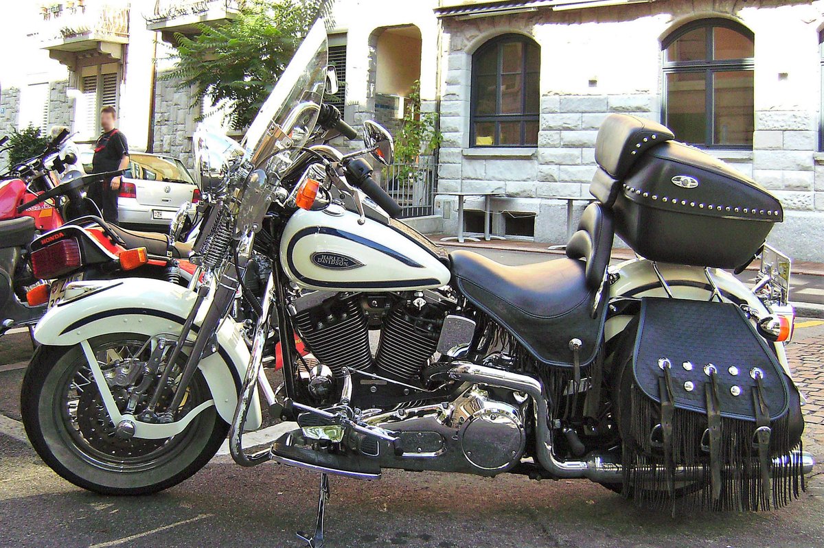 Harley Davidson. Aufgenommen am 28. Juli 2007 in Zürich, Schweiz