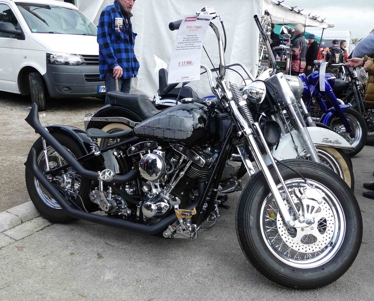 =Harley Davidson Chopper steht zum Verkauf bei der Veterama, 10-2017