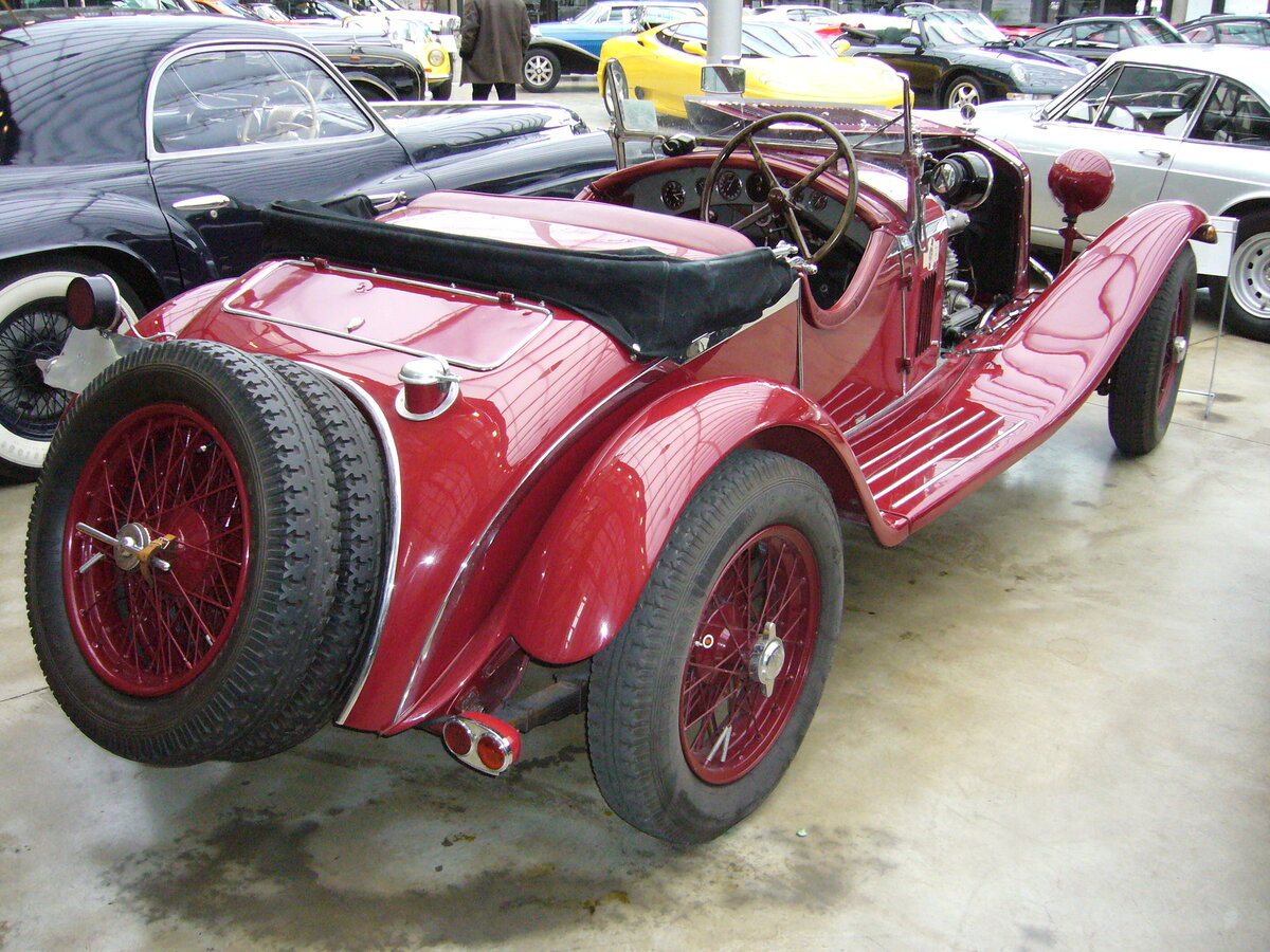 Heckansicht eines Alfa Romeo 6C 1750 GS Zagato aus dem Jahr 1933. Classic Remise Düsseldorf.