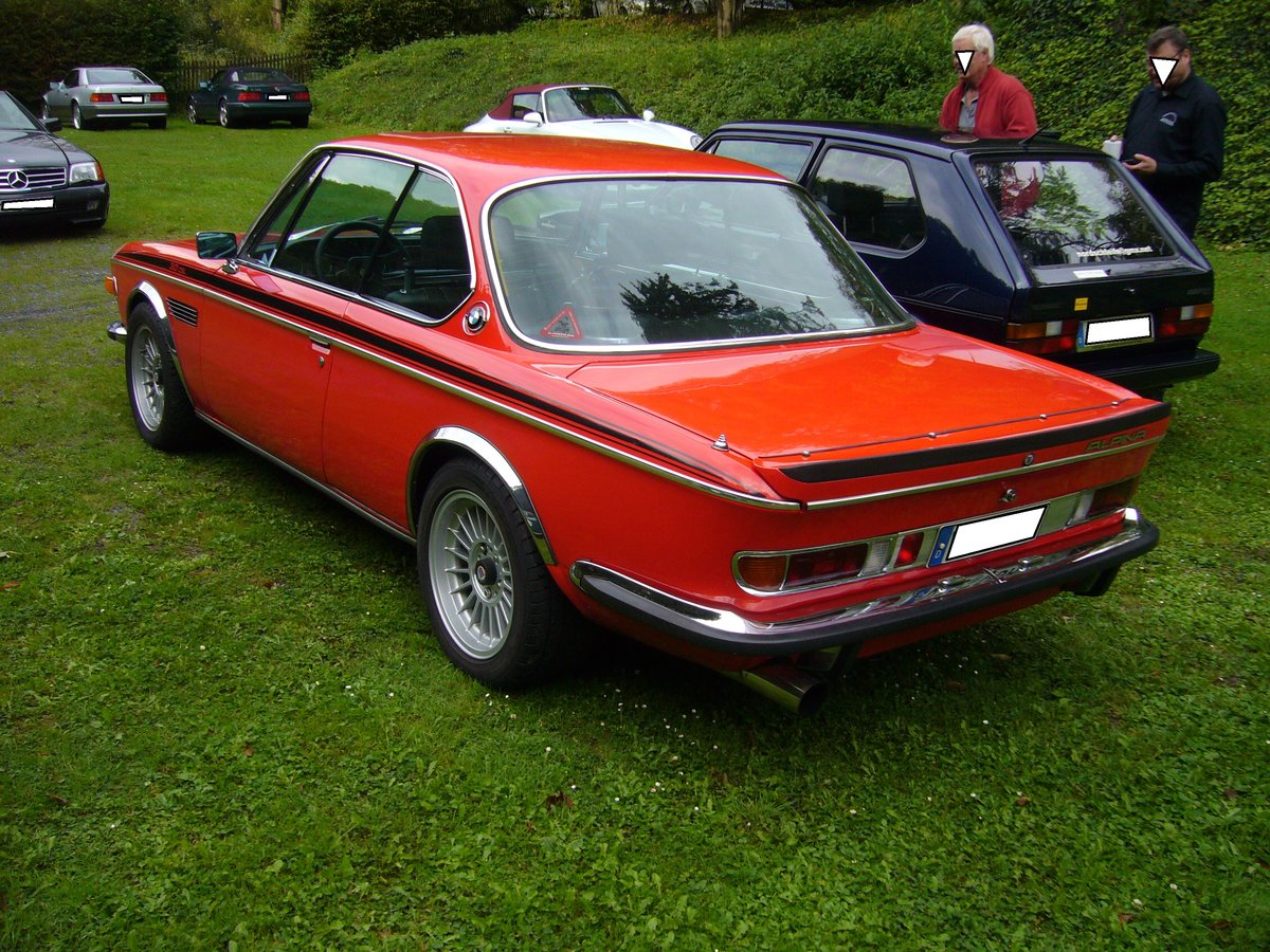 Heckansicht eines BMW E9 3.0 CSL. 1973 - 1975. Oldtimertreffen Schwarzwaldhaus/Neandertal am 17.09.2017.