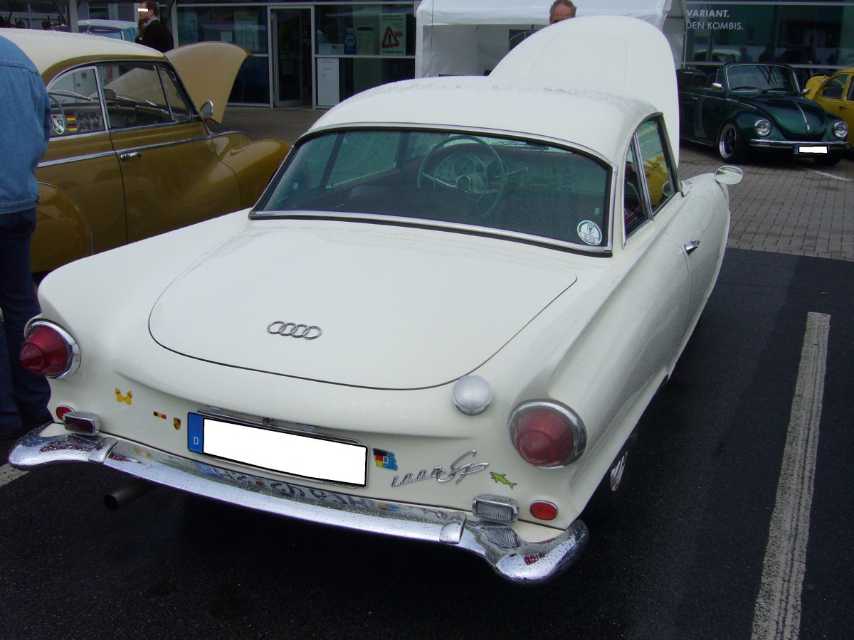 Heckansicht eines DKW Auto Union 1000 Sp. 1958 - 1965. VAG Gottfried Schultz in Mlheim an der Ruhr am 14.09.2013.