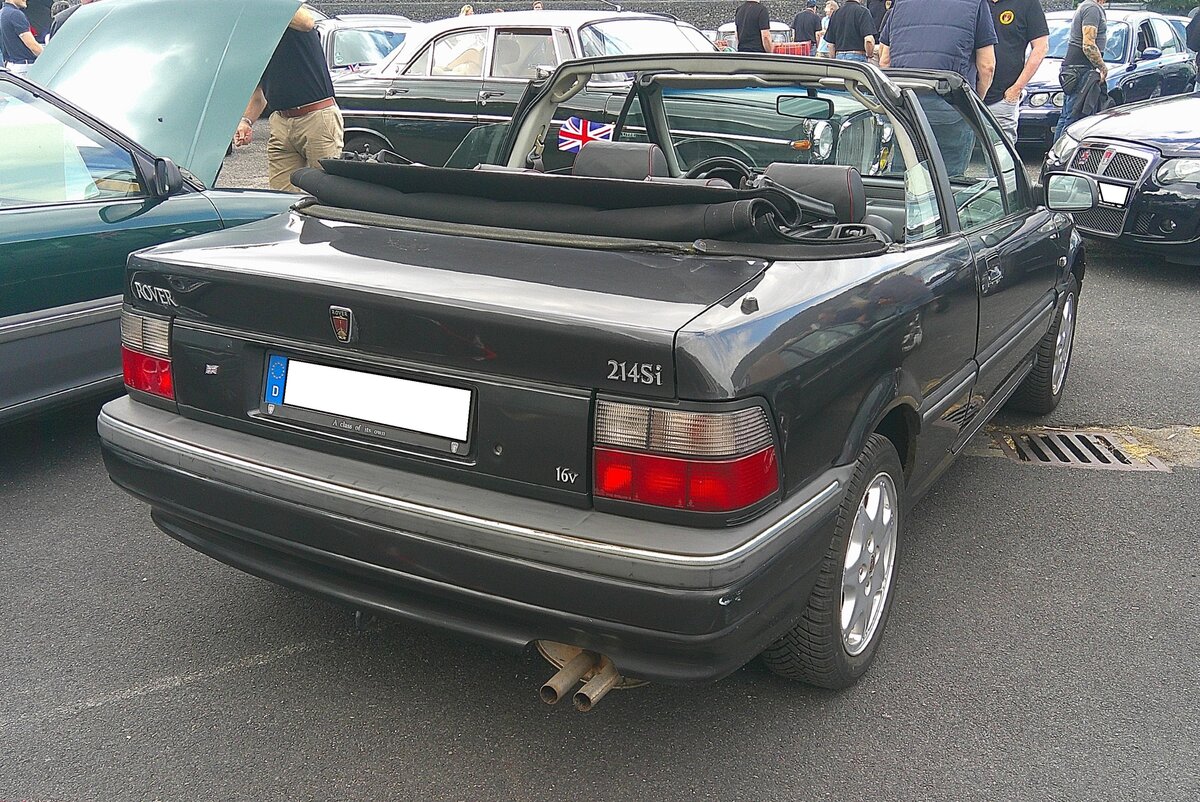 Heckansicht eines Rover 214Si. 10. BCMM ( B ritish C ar M otorcycle M eeting) am 19.07.2026 an Mo´s Bikertreff in Krefeld.
