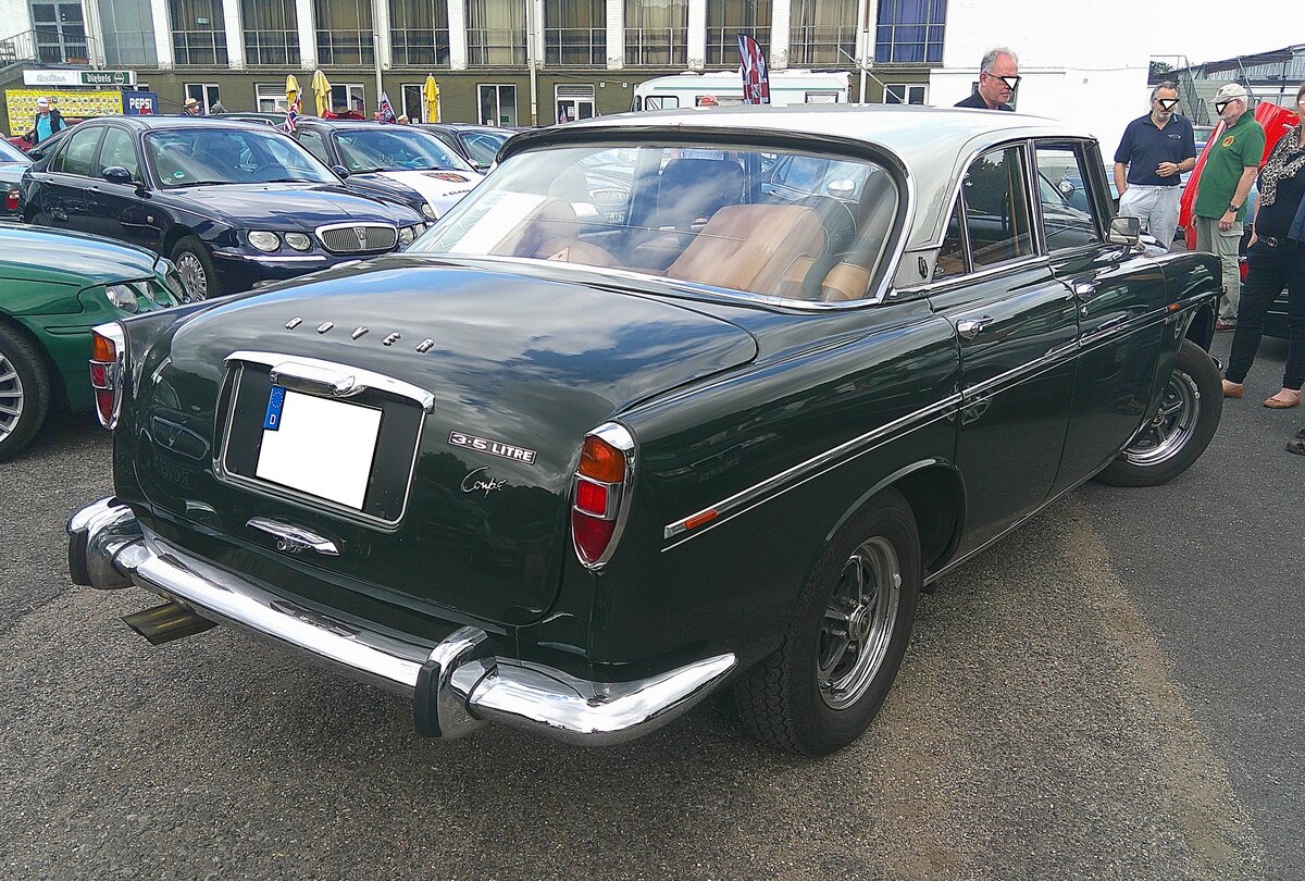 Heckansicht eines Rover P5B 3,5 Litre Coupe namens  Sir James Archibald  aus dem Jahr 1970. 10. BCMM ( B ritish C ar M otorcycle M eeting) am 19.07.2026 an Mo´s Bikertreff in Krefeld.