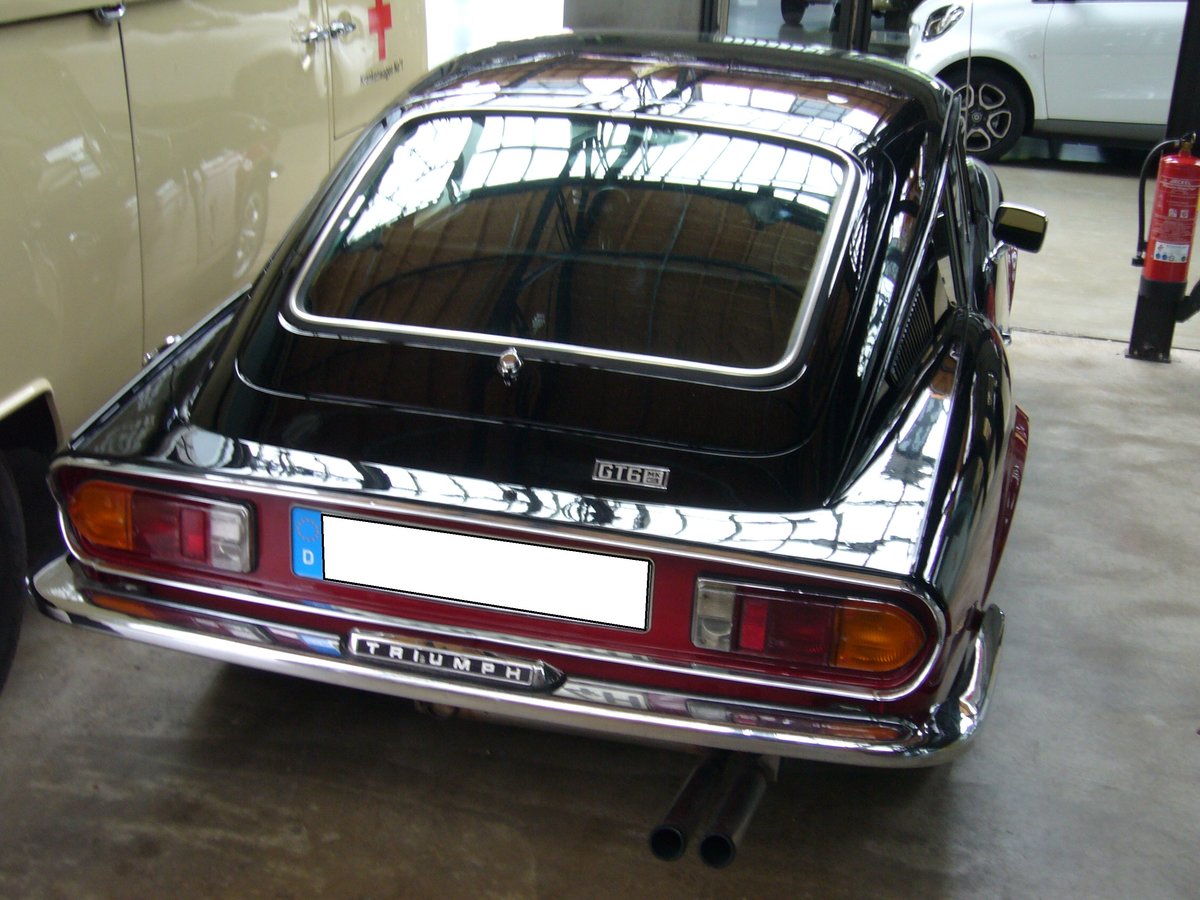 Heckansicht eines Triumph Spitfire MK3 GT6. 1970 - 1973. Classic Remise Düsseldorf am 09.09.2017.