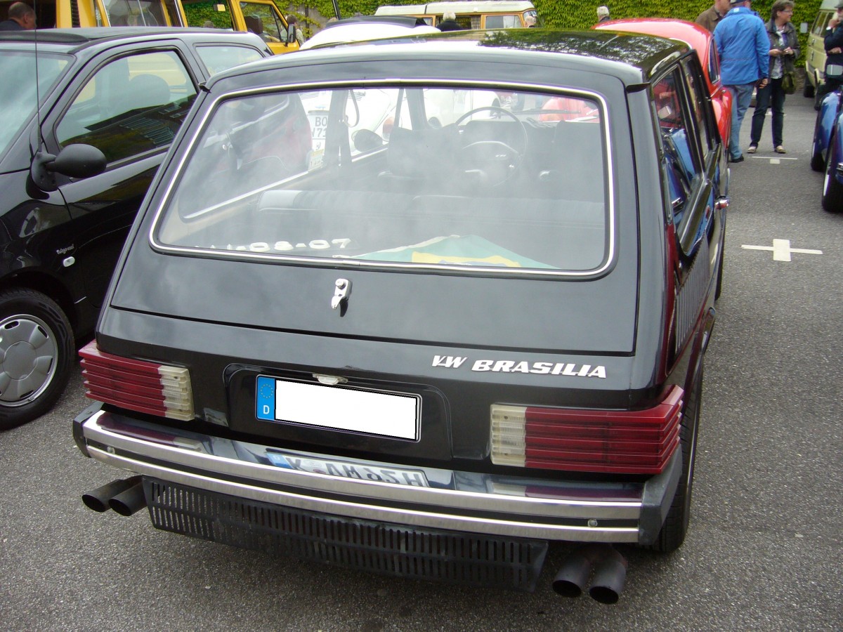 Heckansicht eines VW Brasilia. 1974 - 1982. VW-Oldtimertreffen am 31.05.2015 an der Düsseldorfer Classic Remise.