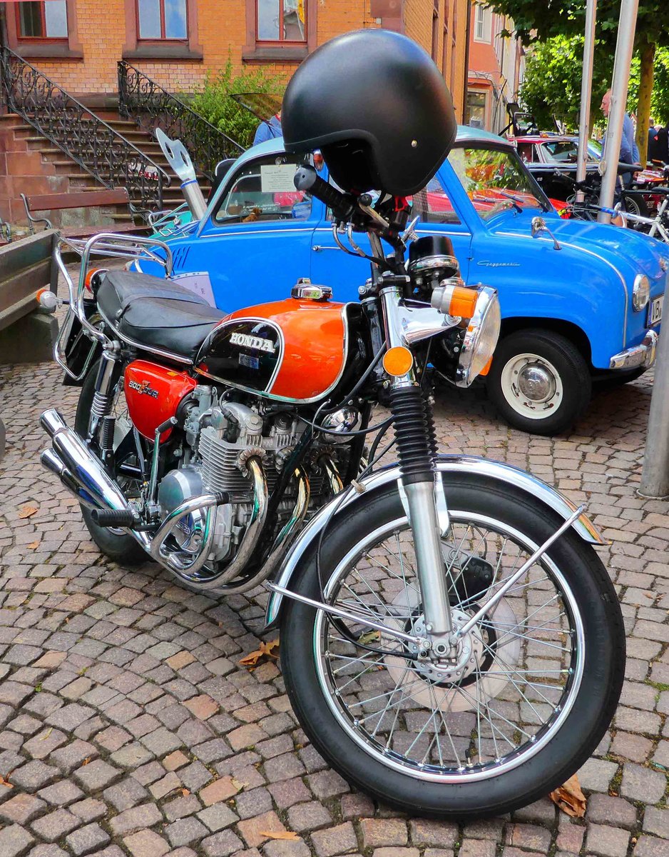 =Honda 500 Four, ausgestellt beim Hünfelder Stadtfest, 08-2018