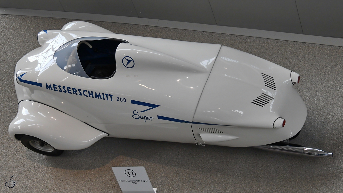 Im Bild ein Messerschmitt 200 Super von 1955. (Verkehrszentrum des Deutschen Museums München, August 2020)