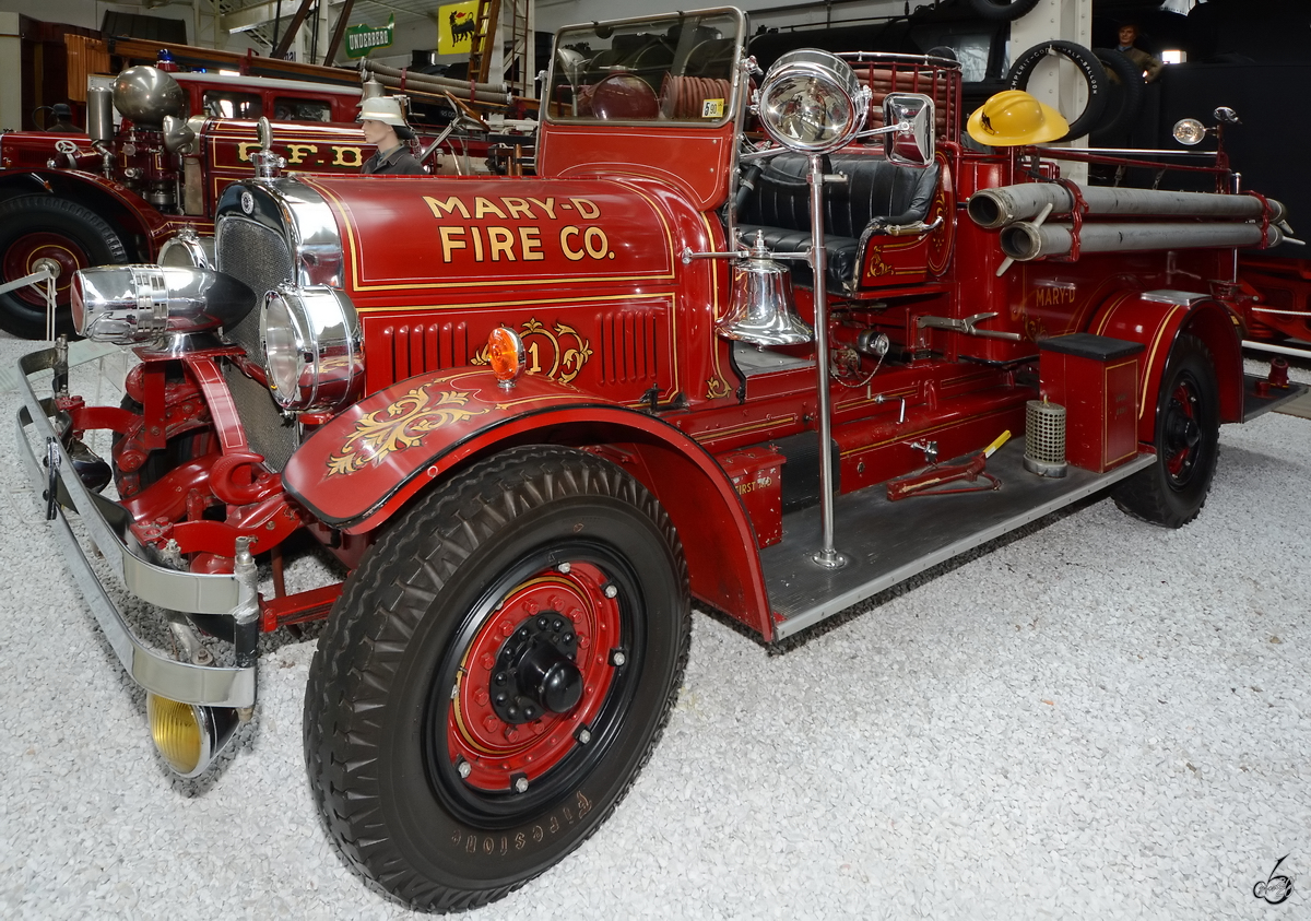 Im Technik-Museum Speyer war Mitte Mai 2014 dieses 1929 bei Seagrave gebaute Feuerwehrfahrzeug ausgestellt.