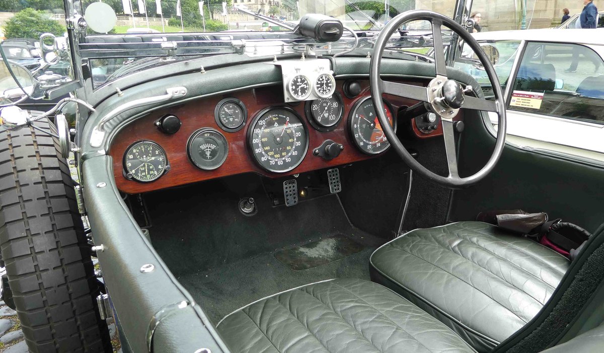 =Innenansicht des Bentley Typ 4.5 Open Tourer, Bj. 1928, 4398 ccm, 150 PS, steht in Fulda anl. der SACHS-FRANKEN-CLASSIC im Juni 2019