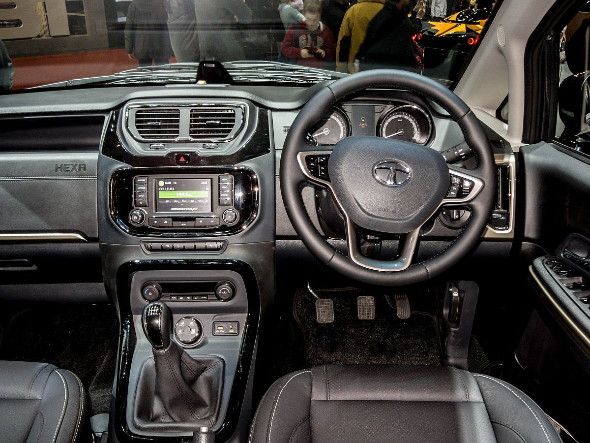 Innenraum des Tata Hexa, gesehen auf dem Autosalon Genf 2016.