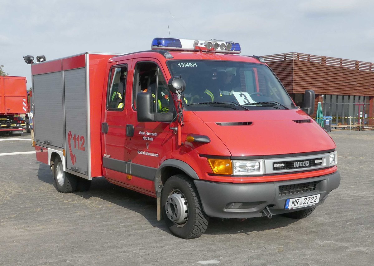 =Iveco der Feuerwehr KIRCHHAIN - STAUSEBACH steht in Hünfeld anl. der Hessischen Feuerwehrleistungsübung 2019, 09-2019