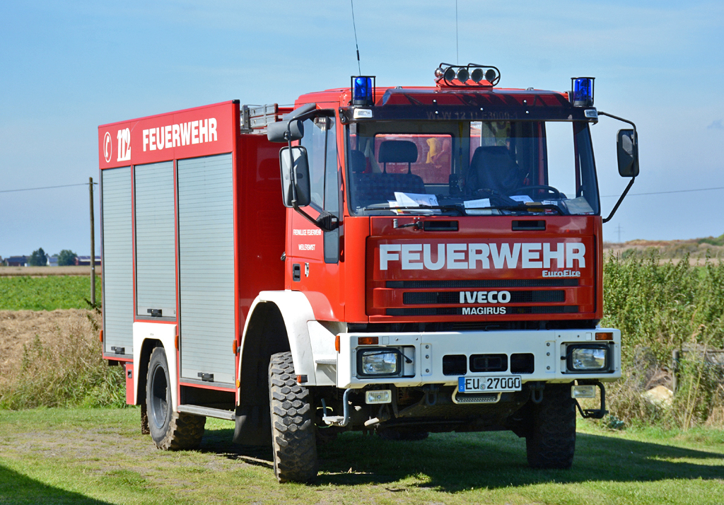Iveco Magirus Euro Fire der Feuerwehr Eu-Weilerswist - LF 16/12 - am Flugplatz Müggenhausen - 13.08.2016