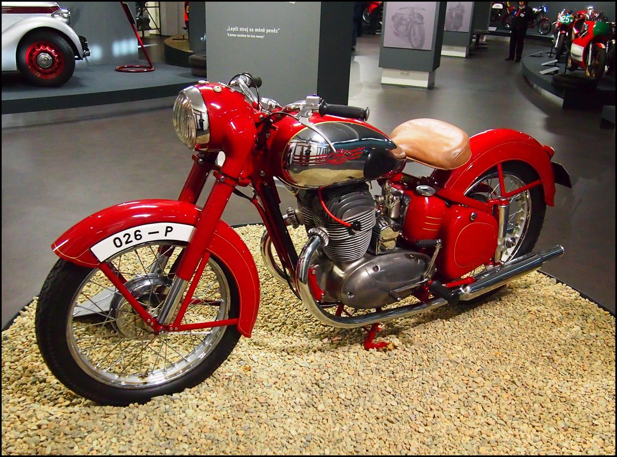 Jawa 500 OHC 1950, Sonderausstellung Jawa in Nationales Technisches Museum Prag am 8.1.2020