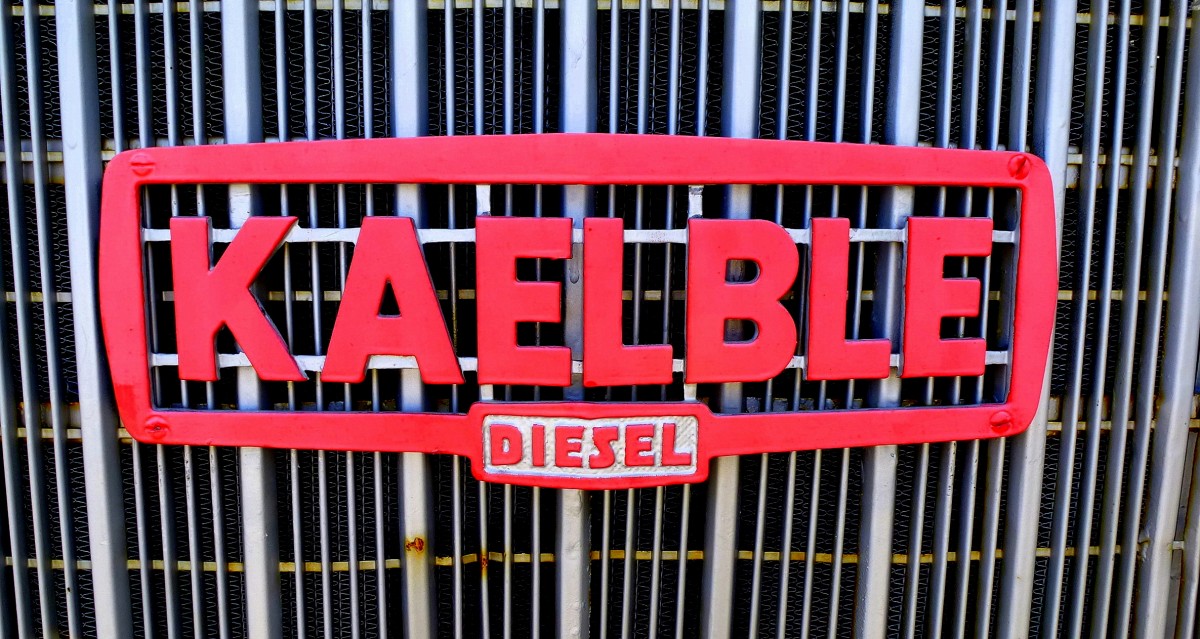 KAELBLE, Khlerschriftzug an einem Oldtimer-LKW, ehemalige schwbische Fahrzeugfirma, bekannt geworden durch schwere Zugmaschinen, Mai 2014
