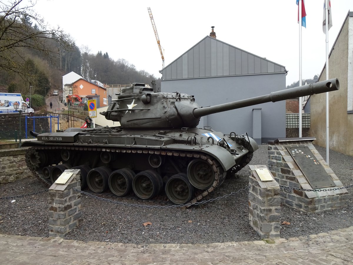 Kampfpanzer M47 Patton steht vor dem Nationalen Museum für Militärgeschichte in Diekirch, 11.03.2016