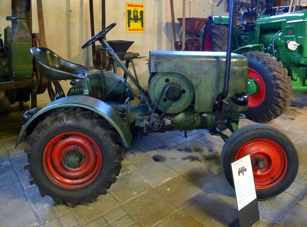 Kleinland Pony, 1-Zyl.Diesel, 700ccm, 8PS, Baujahr 1952, Auto & Traktor Museum Bodensee, Aug.2013