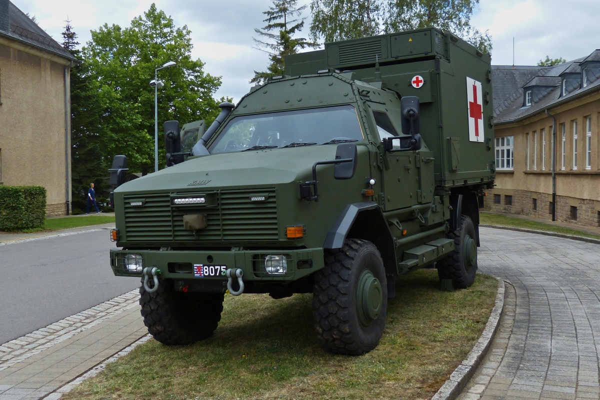 KMW Dingo der luxemburgischen Armee, als Krankentransporter ausgebaut, gesehen am Tag der offenen Tür bei der luxemburgischen Armee. 10.07.2022
