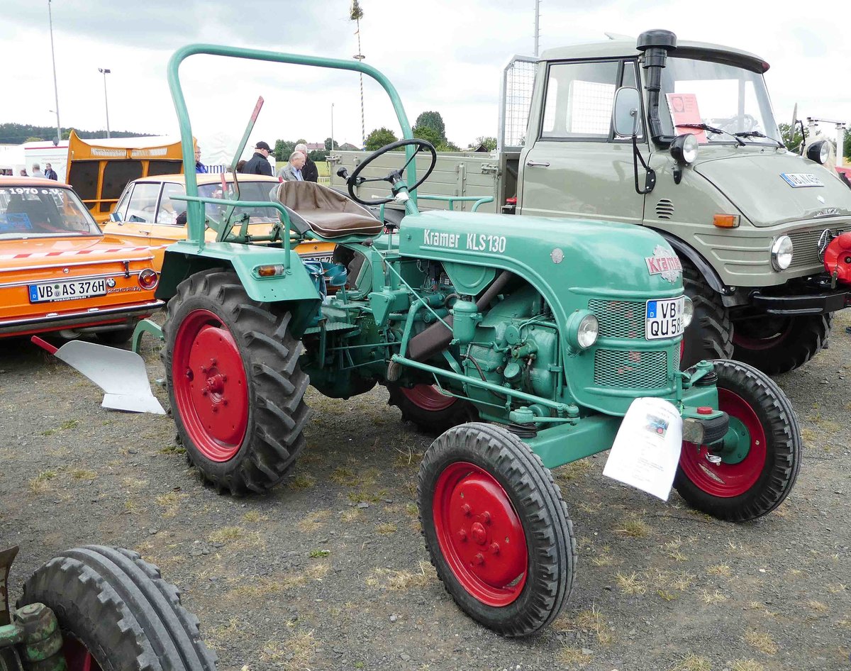 =Kramer KLS 130, Bj. 1958, 13 PS, ausgestellt bei den Motorrad-Oldtimer-Freunden Kiebitzgrund im Juni 2018
