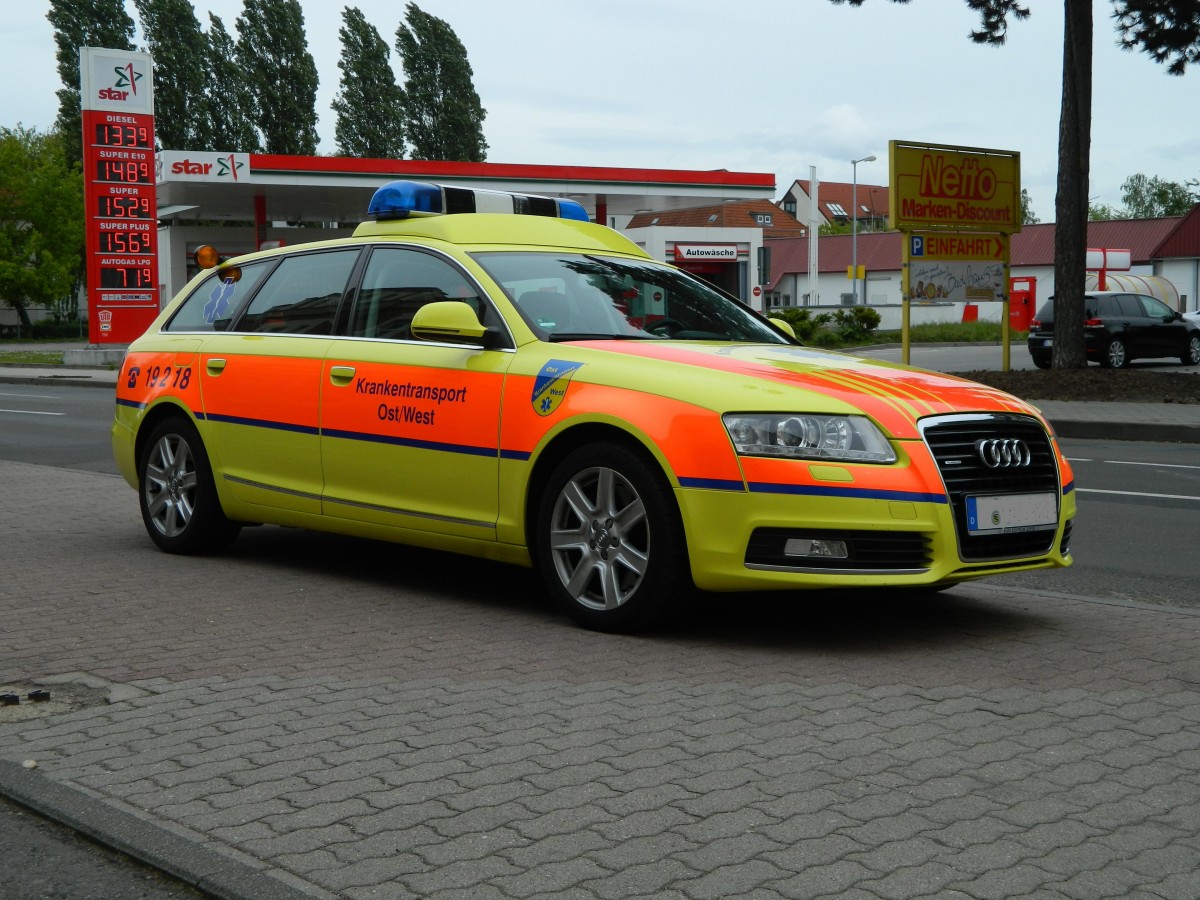 KTOW - Krankentransport Ost/West - NEF Audi A6 Avant gesehen am 10.05.2014