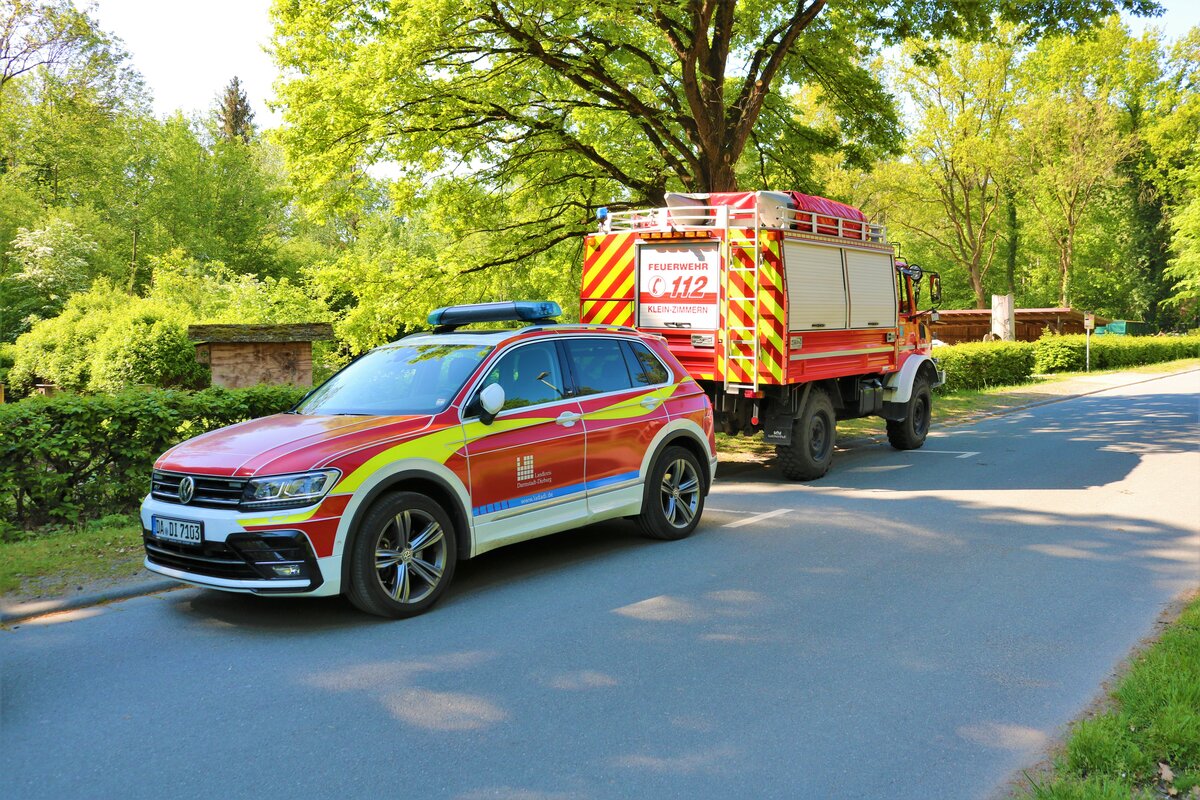 Landkreis Darmstadt Dieburg VW Tiguan KdoW am 07.05.22 bei einer Waldbrandübung in Groß Zimmern