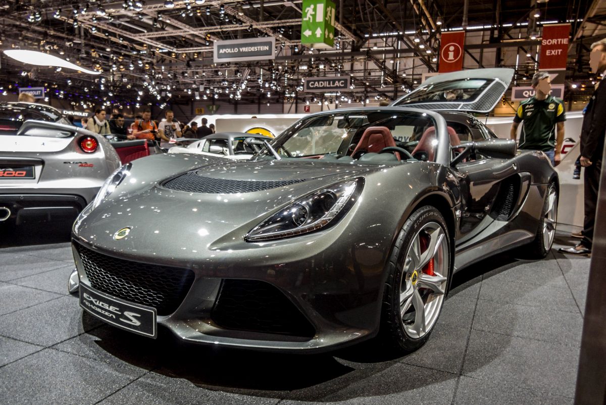 Lotus Exige S Roadster, gesehen auf dem genfer Autosalon, März 2015